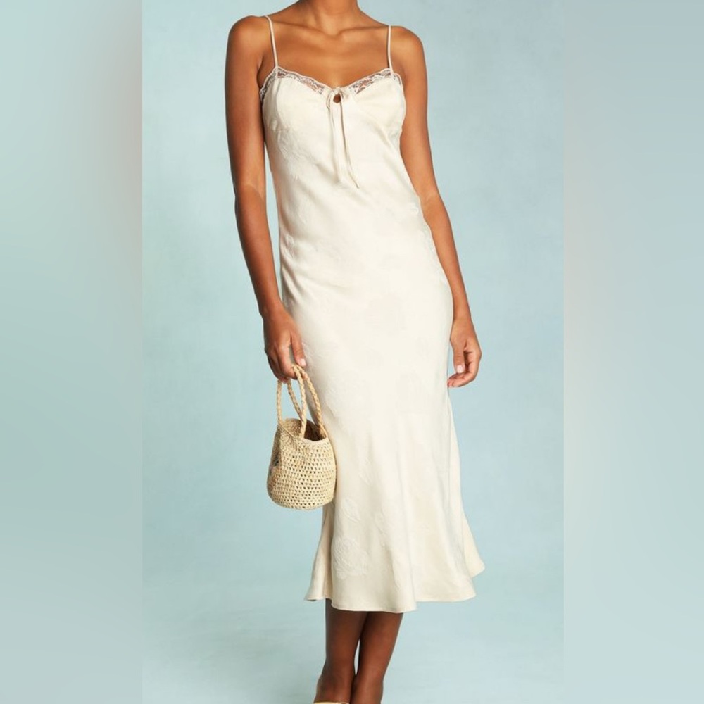 NWT Rouje Dune Dress in Crème Jacquard, Size 34